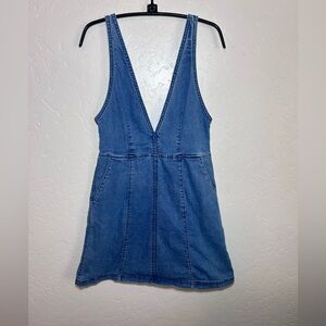H&M Divided Deep V Neck Stretchy Denim Dress Size 4 / M